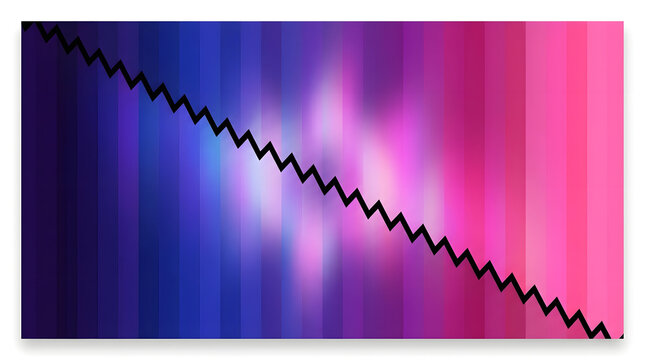 Abstract colorful background with a jagged black line dividing vibrant gradients