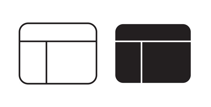 Table layout icon flat outline in black