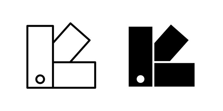 Swatch icon flat outline in black