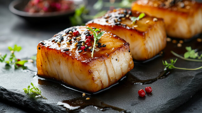 salmon fillets cooking on cedar planks on grill