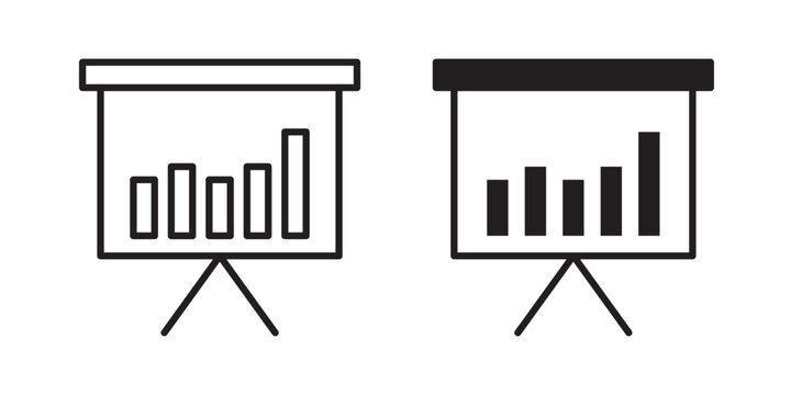 Slideshow icon flat outline in black
