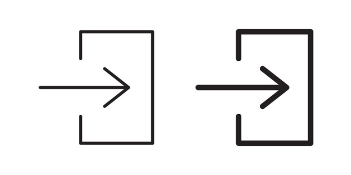 Sign out icon flat outline in black