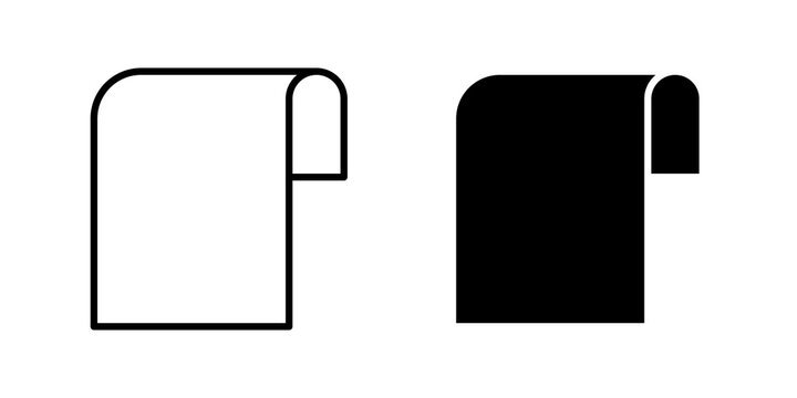 Scroll icon flat outline in black