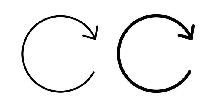 Reset icon flat outline in black