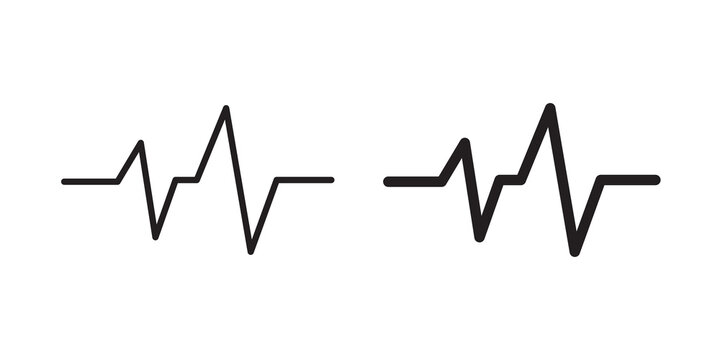 Pulse icon flat outline in black