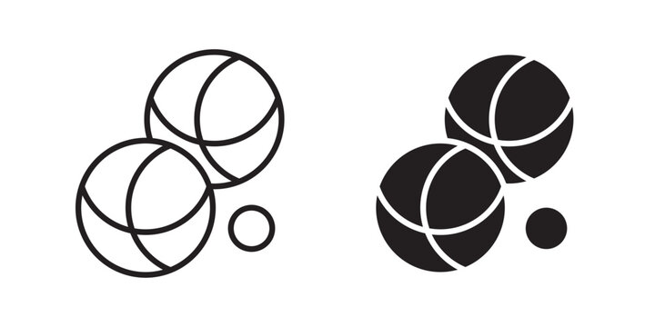 Petanque icon flat outline in black