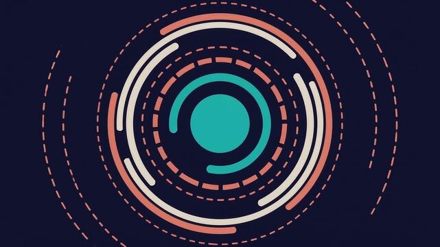 Abstract concentric circles harmonic motion loop