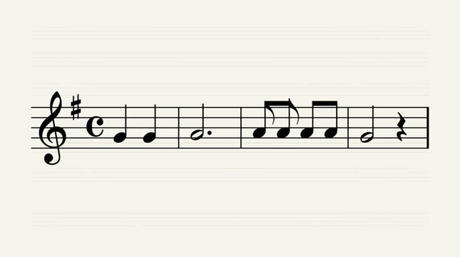 Musical notation vector collection with treble clef bass clef notes rests sharps flats fermata and sheet music symbols