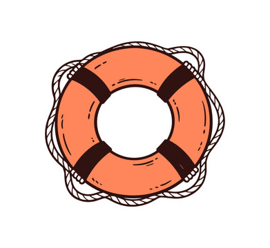 Nautical Lifebuoy Illustration for Maritime Safety and Rescue