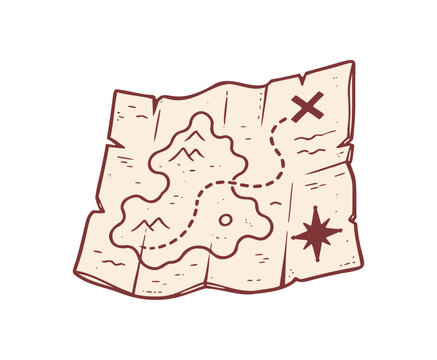 Vintage Hand Drawn Treasure Map Illustration