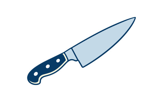 Professional chef knife vector icon on white background