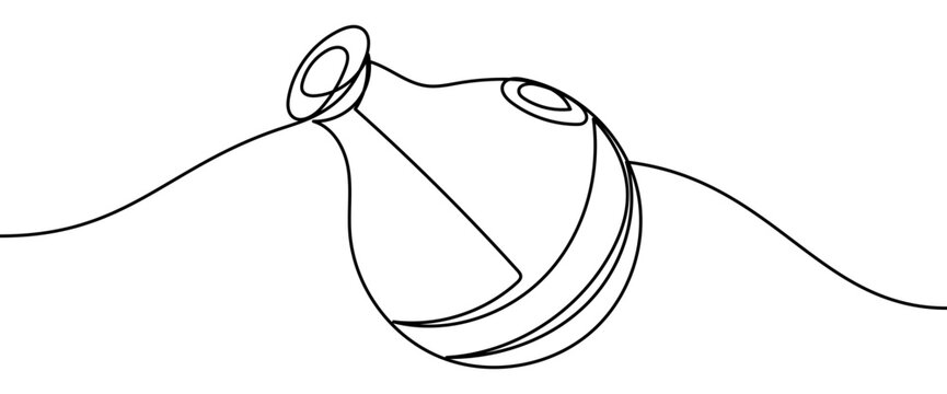 Minimal continuous line vector illustration of a jug musical instrument isolated on transparent background. Elegant single line design suitable for folk music themes, icons, and creative projects