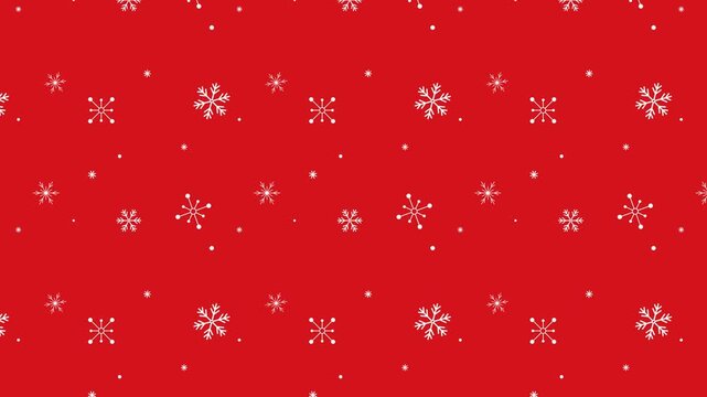 Red festive background with white snowflake seamless pattern for Christmas and winter holiday promotions