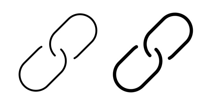 Link icon flat outline in black
