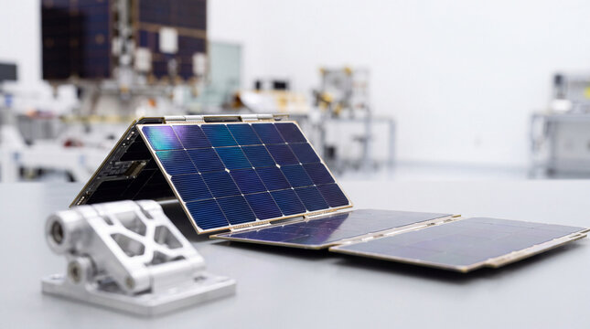 Foldable solar array for cubesat prototype in cleanroom laboratory &mdash; small satellite power technology