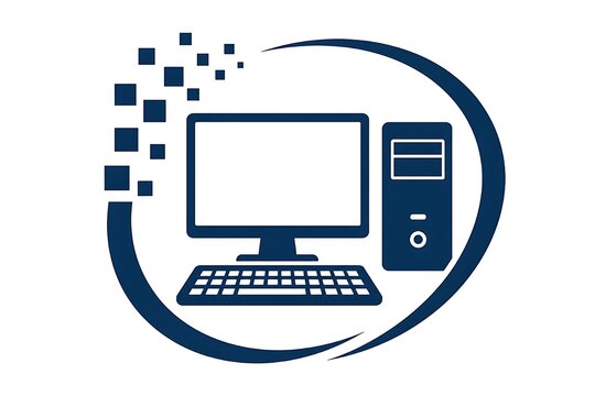 Technology computer system logo vector design high resolution picture