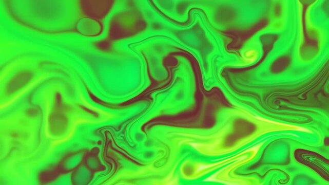 Green fluid abstract background continuously swirls and morphs across a full-frame digital texture. Event screen, title sequence, and social media design.