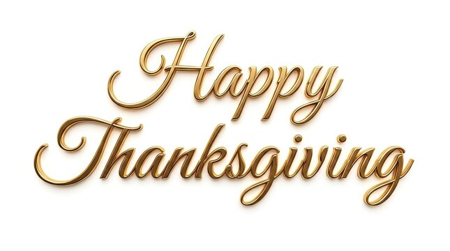 Elegant calligraphy design reads happy thanksgiving with autumnal colors and decorative elements