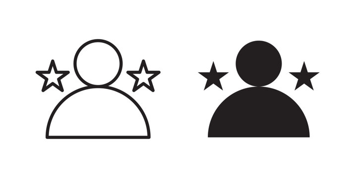 Expert icon flat outline in black