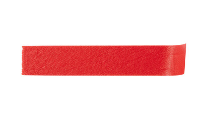 Obraz premium Bright red textured masking tape strip, isolated on transparent background