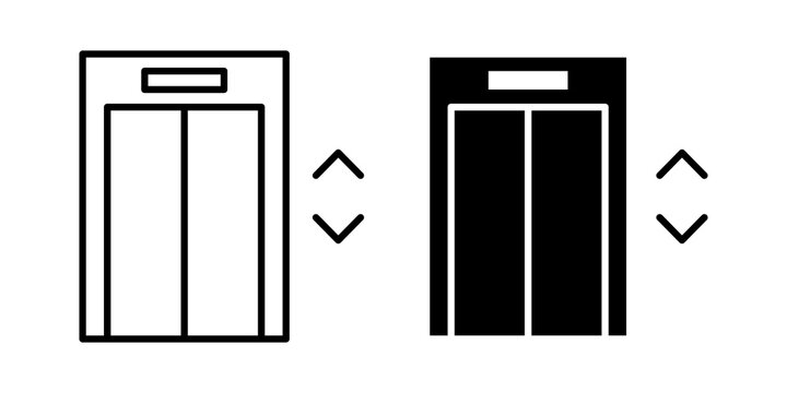 Elevator icon flat outline in black