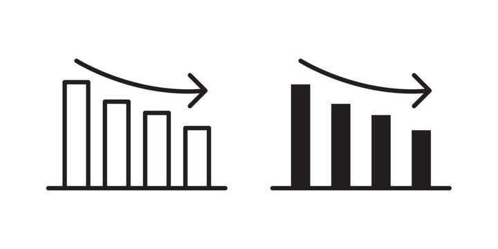 Decrease icon flat outline in black