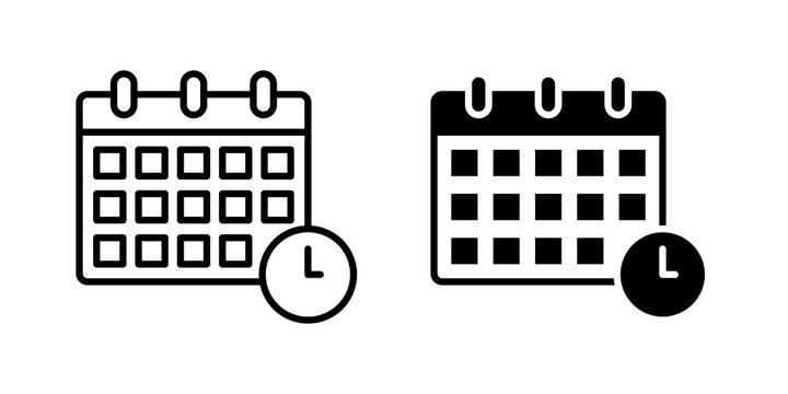Deadline icon flat outline in black