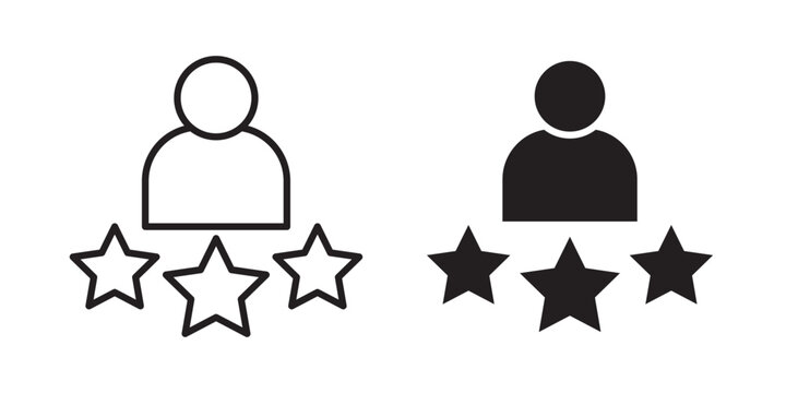Customer satisfaction icon flat outline in black