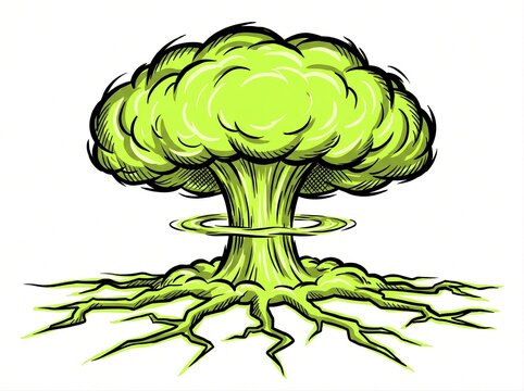 Toxic Green Energy Explosion Vector
