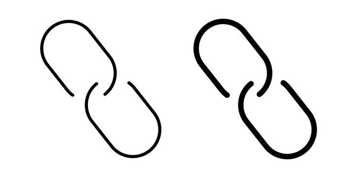 Chain link icon flat outline in black