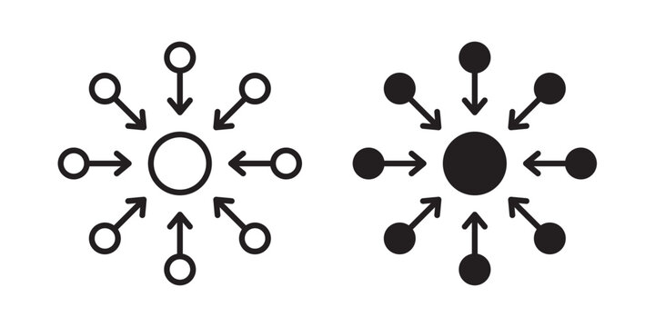 Centralized icon flat outline in black