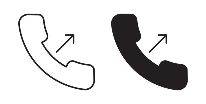 Call outgoing icon flat outline in black