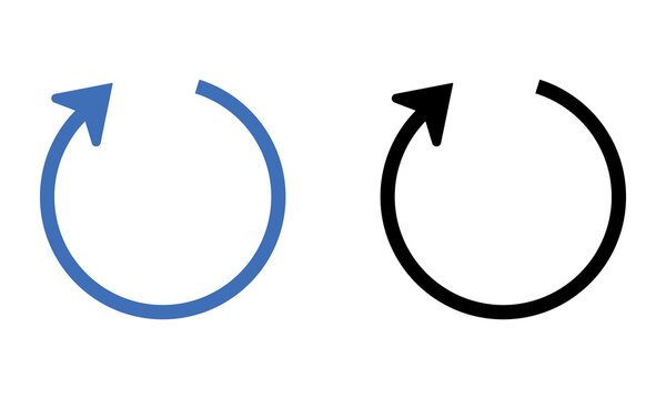 Blue and black circular arrows indicating rotation or update are perfect for reload reset loop refresh and process flow indicators in digital interfaces.