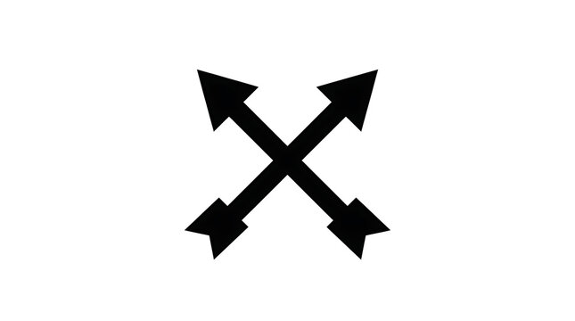 Two crossed black arrows icon