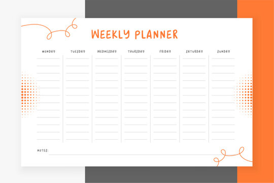 eye catching weekly todo task organizer template design