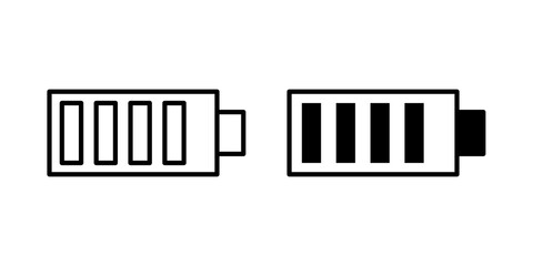 Obraz premium Battery icon flat outline in black
