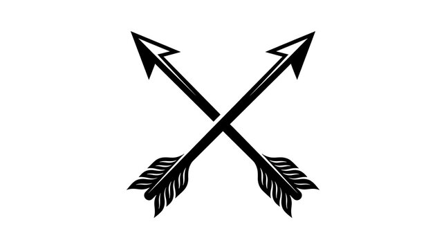 Two crossed black arrows icon