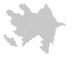 Obraz premium Azerbaijan map with diagonal stripes in gray vector illustration