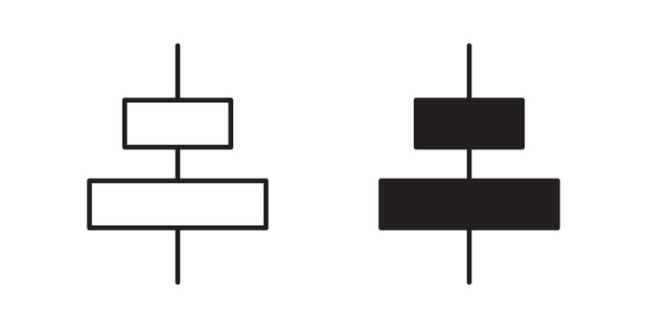 Align center icon flat outline in black
