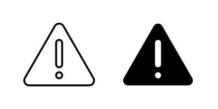 Alert icon flat outline in black