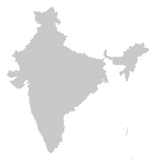 Obraz premium India map with diagonal stripes in gray vector illustration