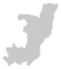 Obraz premium Republic of the Congo map with diagonal stripes vector illustration