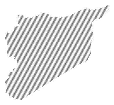 Syria map with diagonal stripes in gray vector illustration
