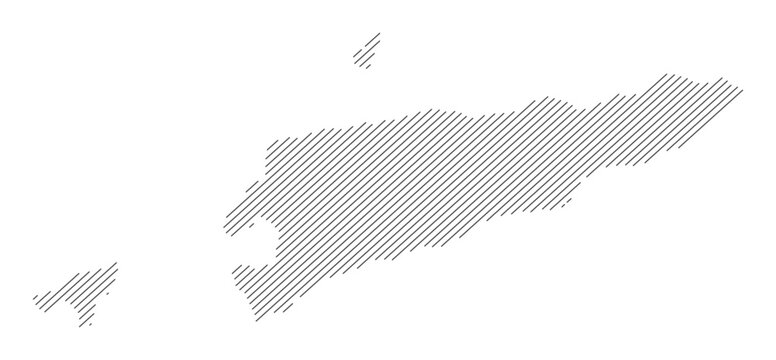 Timor-Leste map with diagonal stripes in gray vector illustration