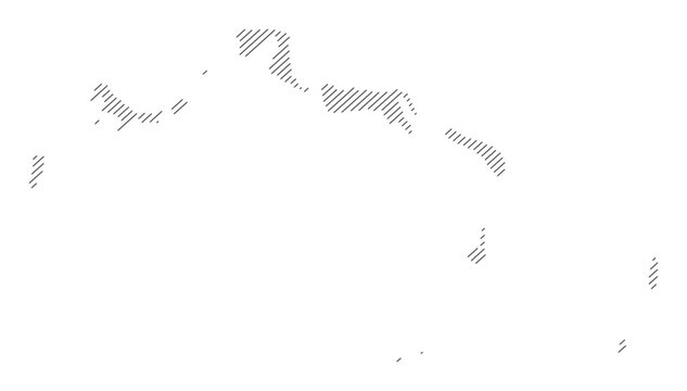 Turks and Caicos Islands map with diagonal stripes vector illustration