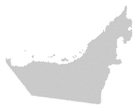 United Arab Emirates map with diagonal stripes vector illustration