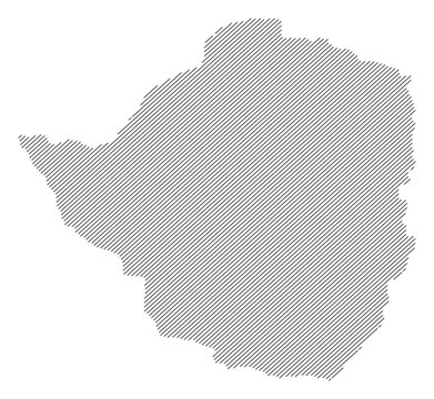 Zimbabwe map with diagonal stripes in gray vector illustration
