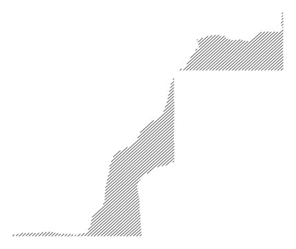 Western Sahara map with diagonal stripes in gray vector illustration