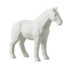 Obraz premium Geometric low poly white horse piggy bank isolated on a transparent background