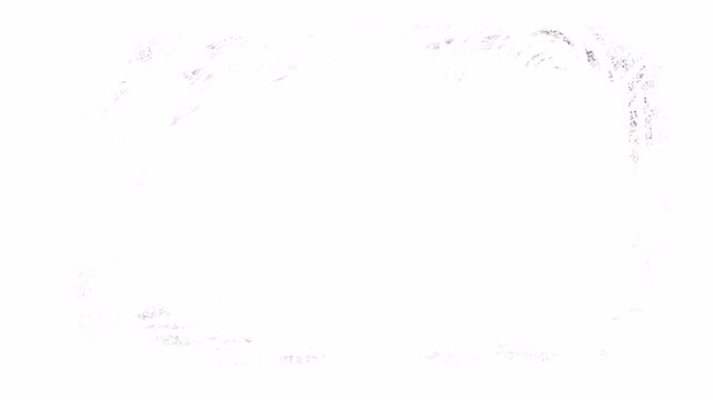 Video transition with drawing a black screen with white chalk. Art filling with pencils in 4K to change frames.